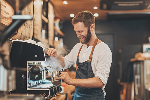 image of barrista at coffee shop