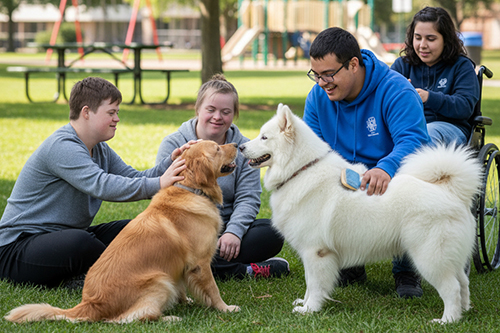 image of dog therapy for disabled individuals